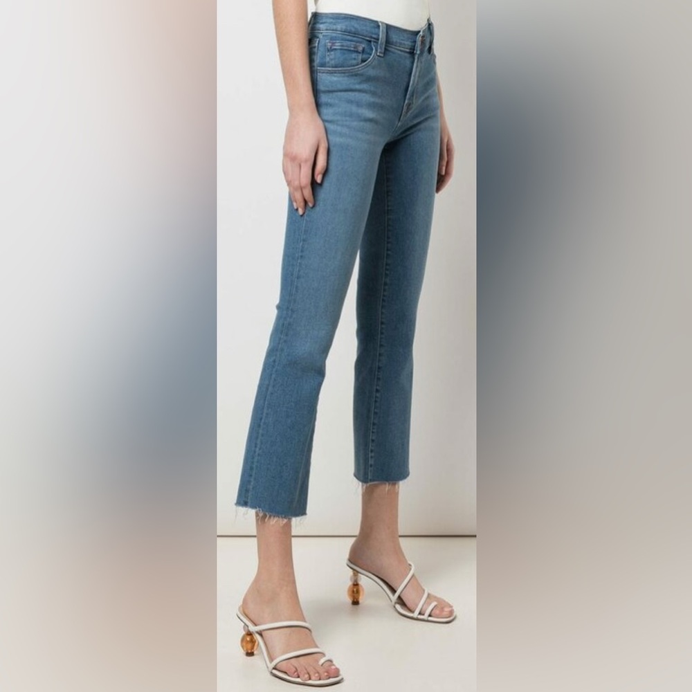 J Brand Selena Cropped Raw Frayed Hem Jeans SZ 28 Casual Preppy Luxury Denim